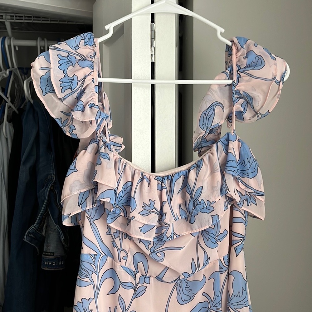 Lulu’s Adelaide Pink & Blue Floral Maxi Dress, worn once - Picture 6 of 11